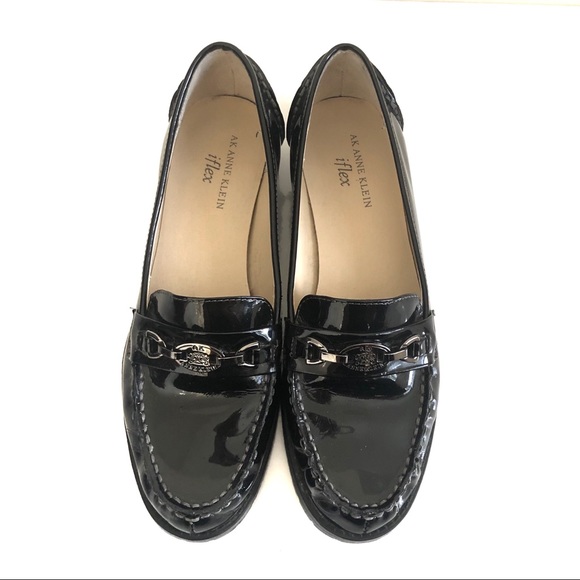 Anne Klein Shoes - Anne Klein Iflex Lyndsy Black Patent Loafers Flats
